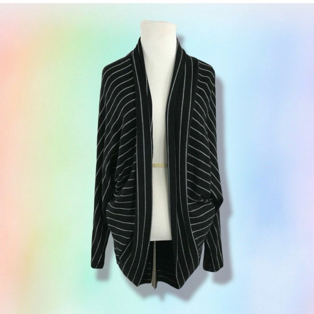 Tart Black and White Striped Cardigan